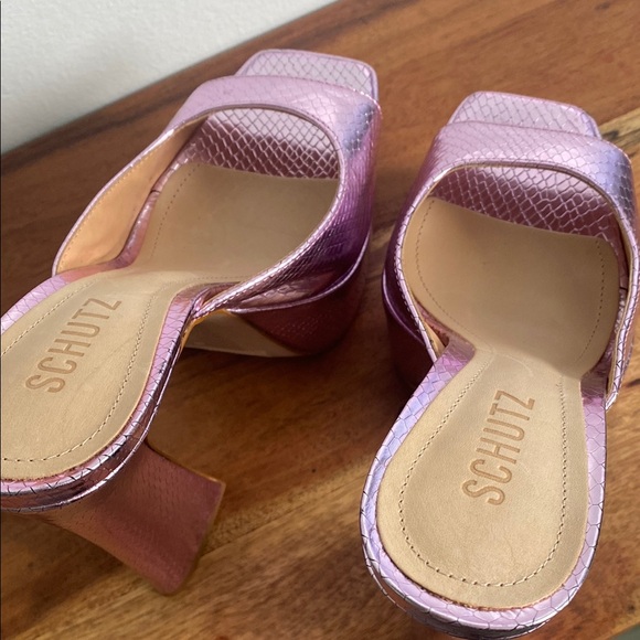 SCHUTZ Pink Platform Peep-Toe Shoes - Picture 11 of 13